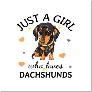 Just a Girl Who Loves dachshunds Gift Posters and Art